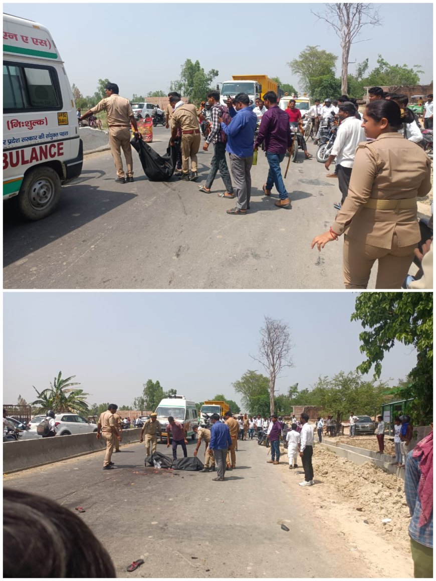 तेज रफ्तार डंपर की चपेट में आने से महिला की मौत, दो घायल बड्डूपुर क्षेत्र में हादसा, चालक फरार—पुलिस कर रही तलाश
