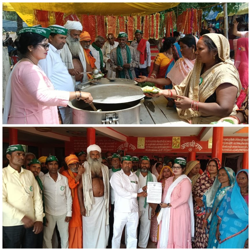 सिरौलीगौसपुर क्षेत्र के अमरा कटेहरा भवानी मन्दिर परिसर में भारतीय अवस्थी किसान संगठन की बैठक एंव विशाल भन्डारे का आयोजन किया गया