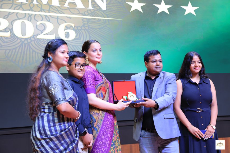 ज्योतिषाचार्य के. एम. सिन्हा को ‘राष्ट्रीय रत्न सम्मान 2026’, कंगना रनौत ने किया सम्मानित