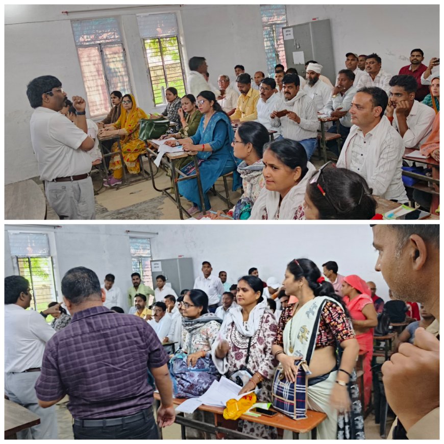 राजकीय इण्टर कालेज में जन गणना के अन्तिम चरण के प्रशिक्षण का एस डी एम सिरौलीगौसपुर अनिल कुमार सरोज तहसीलदार बालेन्दु भूषण वर्मा के साथ निरीक्षण किया