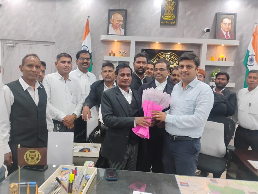 बार एसोसिएशन के अध्यक्ष नरेन्द्र वर्मा अपने साथियों के साथ जिलाधिकारी से मुलाकात कर अधिवक्ताओं की समस्यायों से रुबरु कराया