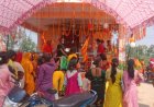 क्षेत्र के थानाडीह गांव में भगवान भोलेनाथ की प्राण प्रतिष्ठा में शिव बारात निकाली गई