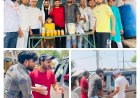नगला कमाल चौराहे पर युवाओं ने राहगीरों को पिलाया शरबत