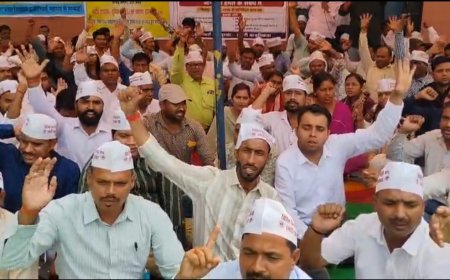 गोरखपुर में सिंचाई विभाग के अभियंताओं का प्रदर्शन, आरोपियों की गिरफ्तारी की मांग