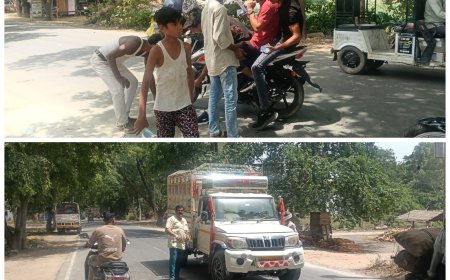 राहगीरों को पाउच का पानी पिला कर पुण्य कमाई गयी