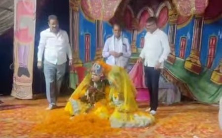 रामलीला कार्यक्रम में शामिल हुए सुनील सिंह सेवक ,प्रभु श्री राम की आरती की