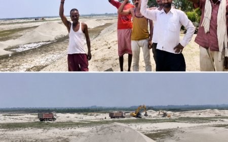 गलत स्थान पर बालू खनन से गांव बचाव परियोजना पर मंडराया खतरा