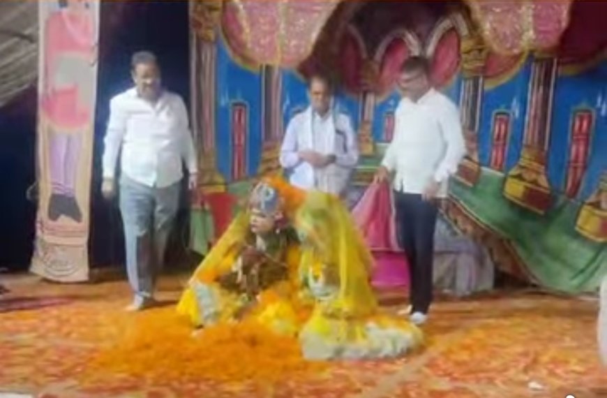 रामलीला कार्यक्रम में शामिल हुए सुनील सिंह सेवक ,प्रभु श्री राम की आरती की