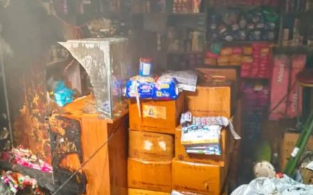 गोरखपुर: भलोटिया मार्केट की दवा मंडी में आग, 20 मिनट में फायर ब्रिगेड ने पाया काबू