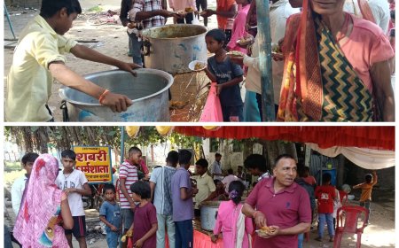 सबरी आश्रम धर्मशाला कोटवाधाम में आयोजित विशाल भन्डारे में सैकड़ों श्रद्धालुओं ने प्रसाद ग्रहण किया