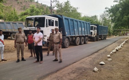 बिना एमएम-11 के खनिज परिवहन पर कार्रवाई, तीन ट्रक पकड़े गए