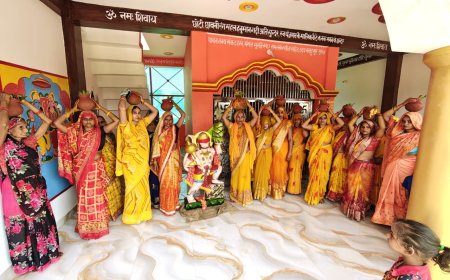 भव्य कलश यात्रा के साथ श्री बजरंगबली प्राण-प्रतिष्ठा महोत्सव का शुभारंभ