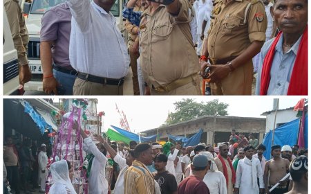 सिरौलीगौसपुर क्षेत्र के ताजिया काफी भीड भाड के साथ शहिदाने कर्बला की ओर रुखसत