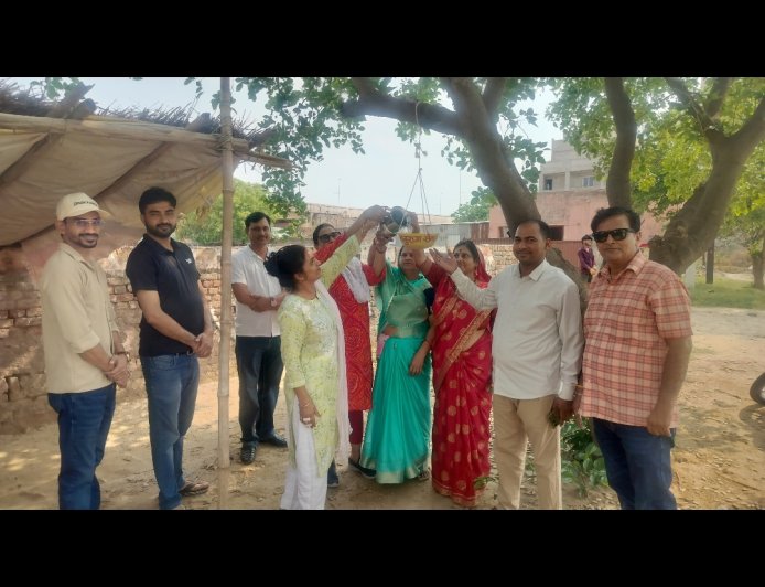 अनुराग सेवा संस्थान का परिंडा अभियान जारी, राया में लगाए गए सैकड़ों परिंडे