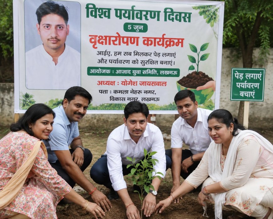 विश्व पर्यावरण दिवस पर आजाद युवा समिति ने किया पौधरोपण