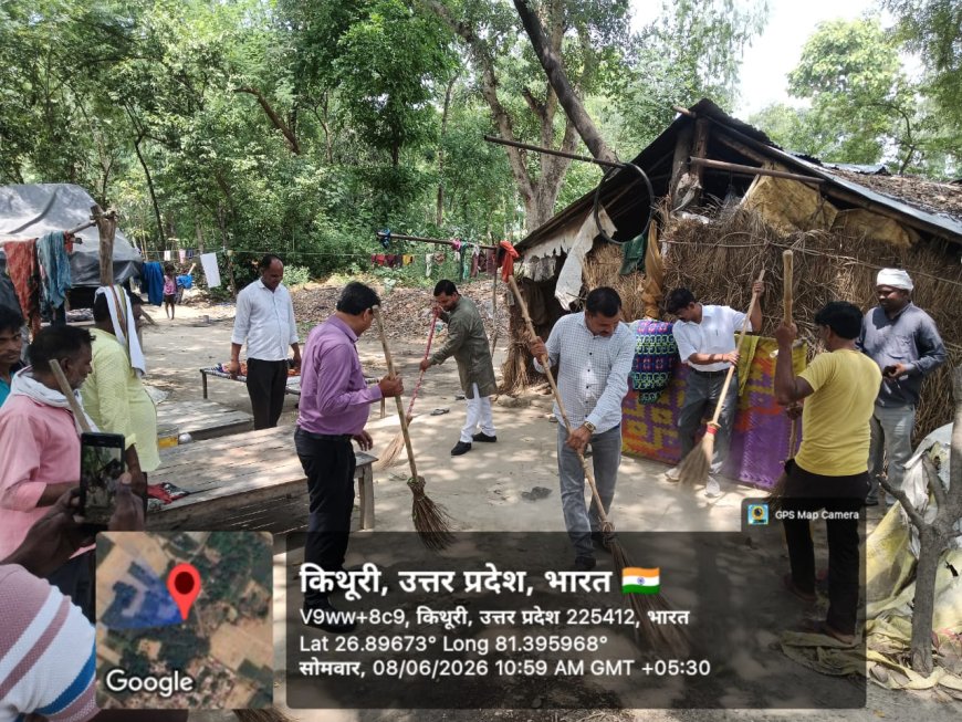 गांवों में चला स्वच्छता अभियान अधिकारियों, जनप्रतिनिधियों ने गांवों में साफ सफाई और वृक्ष रोपित किया