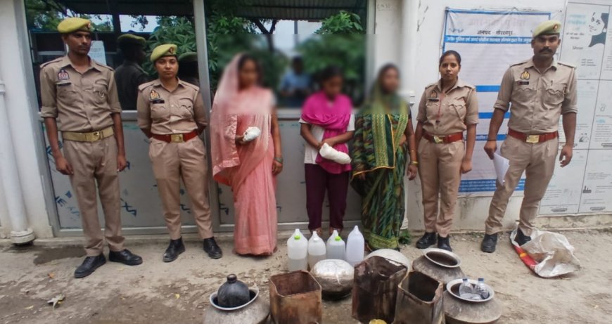 चिलुआताल में अवैध कच्ची शराब का भंडाफोड़, 20 लीटर शराब के साथ तीन महिलाएं गिरफ्तार