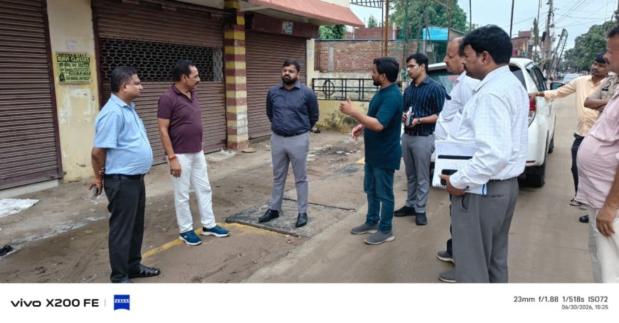 रामजानकी नगर जल निकासी परियोजना: नगर आयुक्त ने किया निरीक्षण, निर्माण कार्य में तेजी लाने के निर्देश
