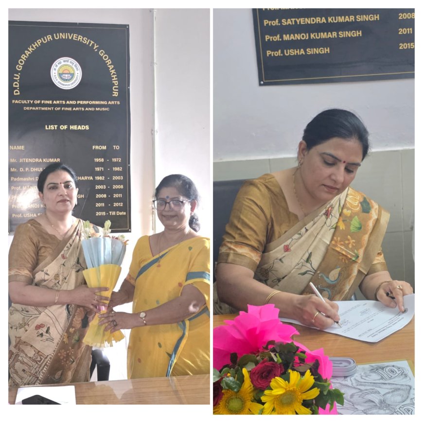प्रो. अनुभूति दुबे ने संभाला ललित कला एवं संगीत विभागाध्यक्ष का कार्यभार, प्रो. उषा सिंह को भावभीनी विदाई