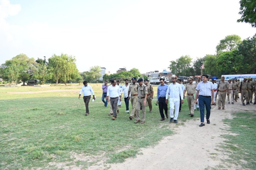 मुख्यमंत्री जी के जनपद भ्रमण की तैयारियों को लेकर मण्डलीय एवं जनपदीय अधिकारियों ने किया स्थलीय निरीक्षण